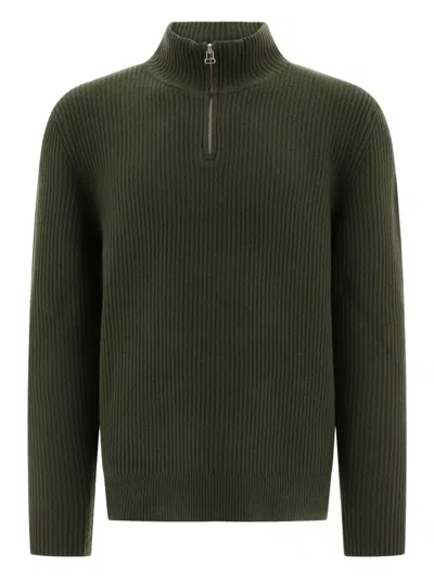 APC RIBBED ZIP-NECK SWEATER