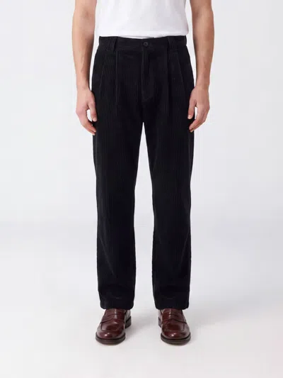 A.p.c. Ricky Wide-leg Cotton Trousers With Pleats And Mid-rise Waist In Black