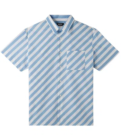Apc Riley Short-sleeve Shirt In Blue