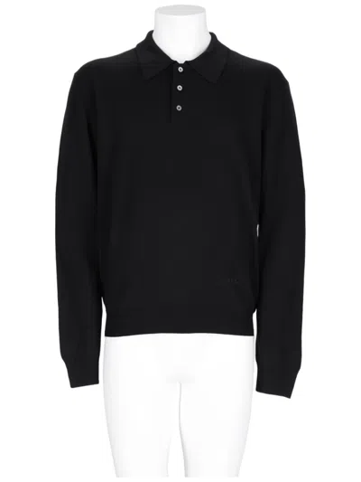 A.p.c. Riou Long-sleeve Virgin Wool Polo Shirt In Multi