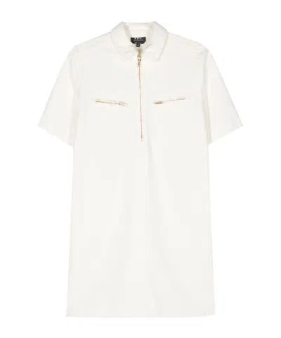 A.p.c. Rosa Denim Mini Dress In Neutral