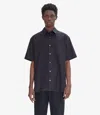 Apc Cotton Polka-dot Shirt In Dark Navy Blue