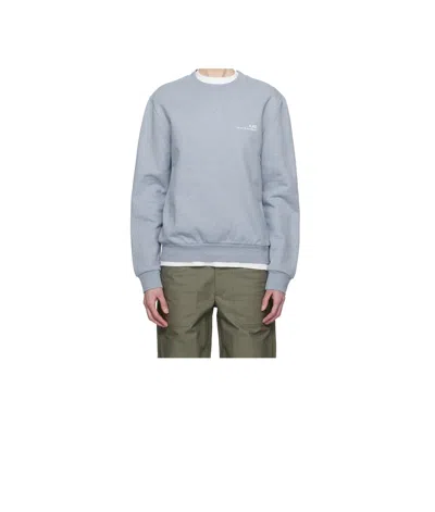 Apc Round-collar Long-sleeve Hoodie In Gray