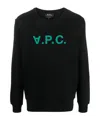Apc A.p.c. Upside Down Logo Printed Crewneck Sweater In Black