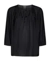 Apc Round-neck Lace-up Blouse In Black