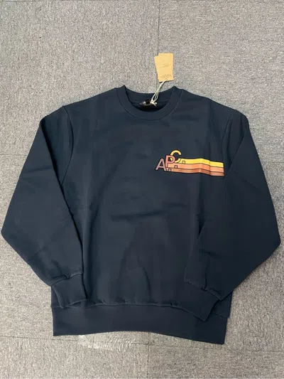 Apc Round-necked Logo Sweater In Black