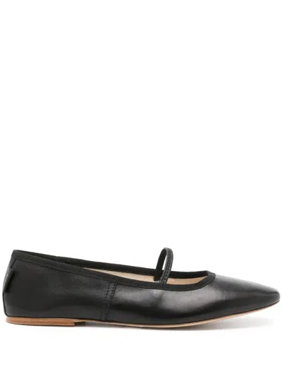 APC ROUND-TOE LEATHER BALLERINA SHOES