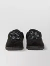 Apc Round Toe Suede Sneakers Rubber Sole In Black