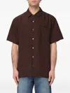 Apc Roy Pocket Short-sleeve Shirt In Brown