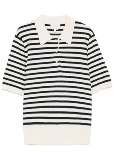 Apc A.p.c. Ruby Striped Cotton Knit Polo Shirt In Multi