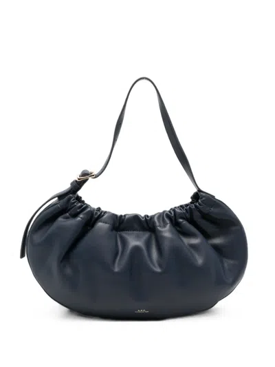 A.p.c. Ruched Shoulder Bag In Blue
