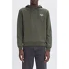 Apc Hooded Sweatshirt With Ribbed Cuffs And Hem In Tjk Military Kaki/ecru