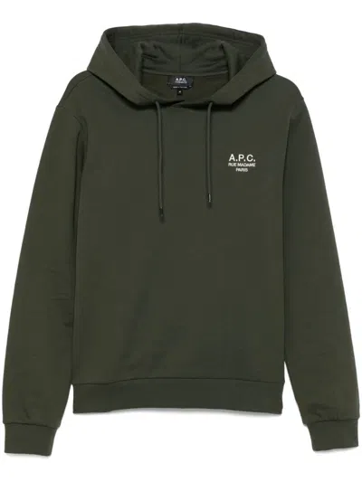 Apc Rue Madame Hoodie In Tjk Kaki Militaire Ecru