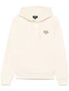 Apc Logo-print Drawstring Hoodie In Neutrals