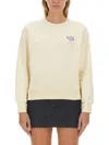 Apc A.p.c. Standard Rue Madame Cotton Sweatshirt In Alh Ecru/violet