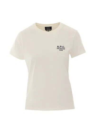 A.p.c. Rue Madame Logo-embroidered T-shirt In Neutral