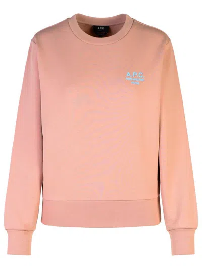 APC A.P.C. 'RUE MADAME' PINK COTTON SWEATSHIRT