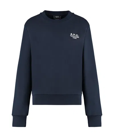APC A.P.C. RUE MADAME LOGO EMBROIDERED CREWNECK SWEATSHIRT