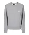 Apc A.p.c. Rue Madame Logo Embroidered Crewneck Sweatshirt In Gray
