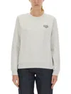 Apc A.p.c. Rue Madame Sweatshirt With Logo In Gray