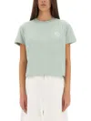 Apc Madame Street Organic Cotton Crew-neck T-shirt In Green
