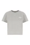 Apc A.p.c. Women Grey Crewneck T-shirt With Logo Embroidered On The Front In Cotton Woman In Grey