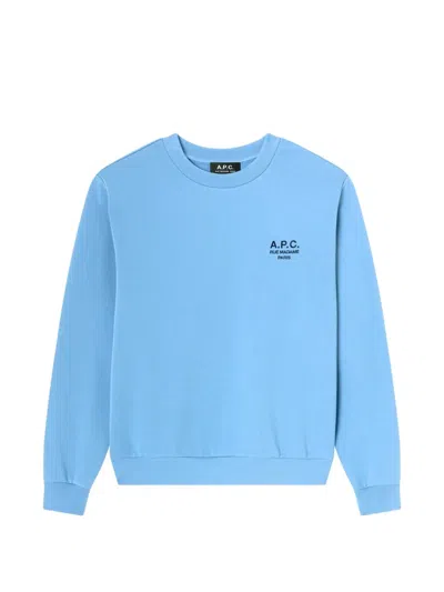 A.p.c. Rue Madame-logo Sweatshirt In Blue