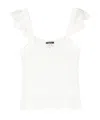 Apc Ruffle-detailed Open-knit Top In White