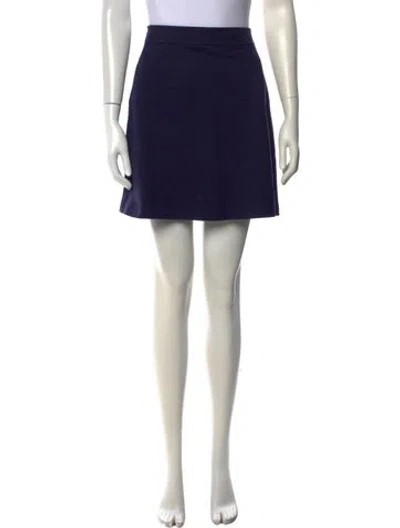 Pre-owned A.p.c. Ruffle Embellishment Mini Skirt In Blue