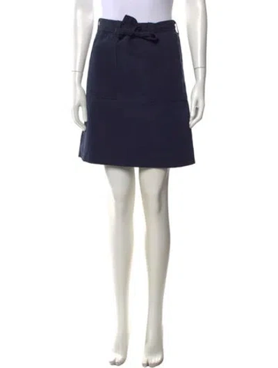 Pre-owned A.p.c. Ruffle Embellishment Mini Skirt In Blue