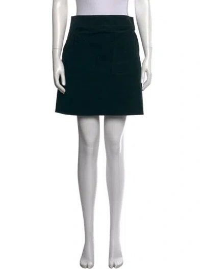 Pre-owned A.p.c. Ruffle Embellishment Mini Skirt In Green