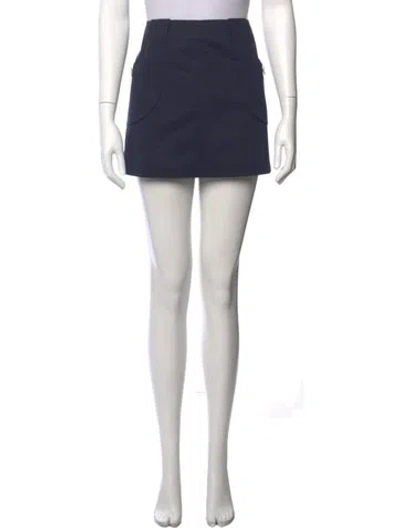 Pre-owned A.p.c. Ruffle Embellishment Mini Skirt W/ Tags In Blue