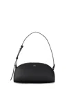 Apc 'demi Lune' Black Shoulder Bag With Embossed Logo On The Front In Black