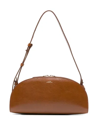Apc A.p.c. Sac Demi-lune Shoulder Bags In Brown