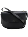 Apc Elegant Saffiano Leather Mini Handbag 18x25x8.5 Cm In Black