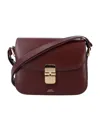Apc A.p.c. Grace Small Shoulder Bag In Burgundy
