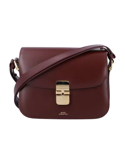 Apc A.p.c. Sac Grace Small Bag In Burgundy