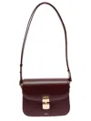 Apc Grace Small Shoulder Bag In Bordeaux Leather In Red