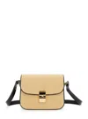 Apc Grace Small Beige Shoulder Bag With Clasp Closure And Adjustable Leather Strap In Leather Woman In Beige