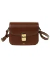 Apc A.p.c. Small Tan Leather Shoulder Bag With Adjustable Strap In Brown