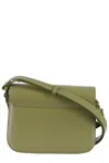 Apc A.p.c. Grace Logo Printed Small Shoulder Bag In Kbc Clay Green