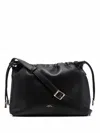 Apc Black Crossbody Bag With Logo Lettering On The Front And Drawstring Closure In Ecoleather Woman In Black