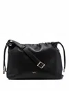 Apc Ninon Black Crossbody Bag With Adjustable Shoulder Strap And Drawstring Closure In Ecoleather Woman In Black