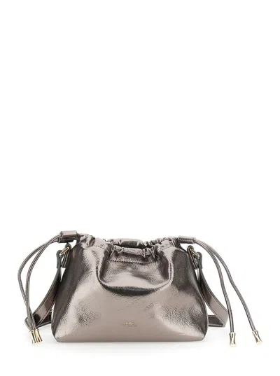 APC METALLIC SHOULDER BAG WITH LOGO LETTERING ON THE FRONT AND DRAWSTRING CLOSURE IN ECOLEATHER WOMAN