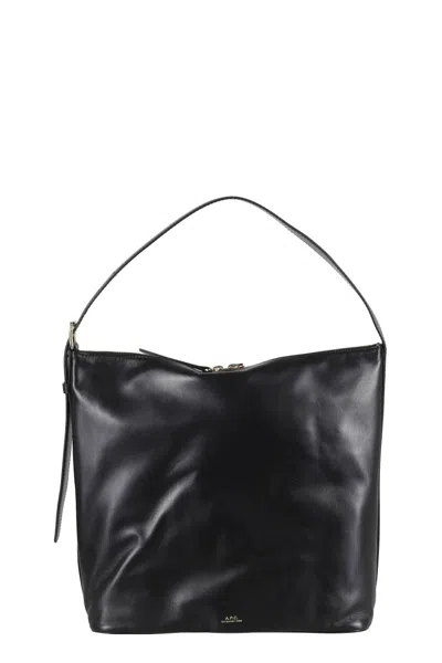 Apc A.p.c. Sac Vera Leather Shoulder Bag In Black