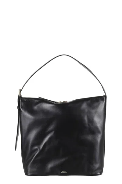Apc Sac Vera Leather Shoulder Bag In Black