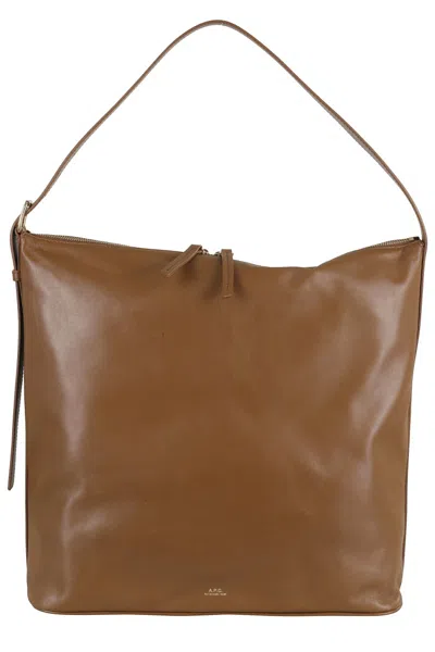 Apc A.p.c. Sac Vera Maxi Shoulder Bag In Brown