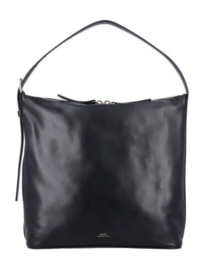 Apc Sac Vera Smooth Leather Handbag In Black