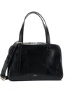 Apc Virginie Black Shoulder Bag With Removable Shoulder Strap And Front Logo In Leather Woman In Black