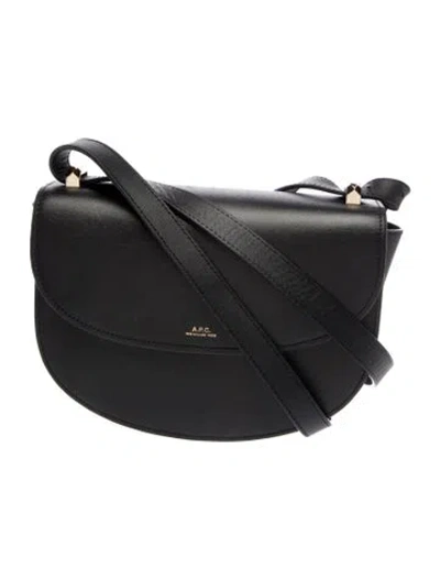 Pre-owned Apc Saffiano Leather Shoulder Bag In Black